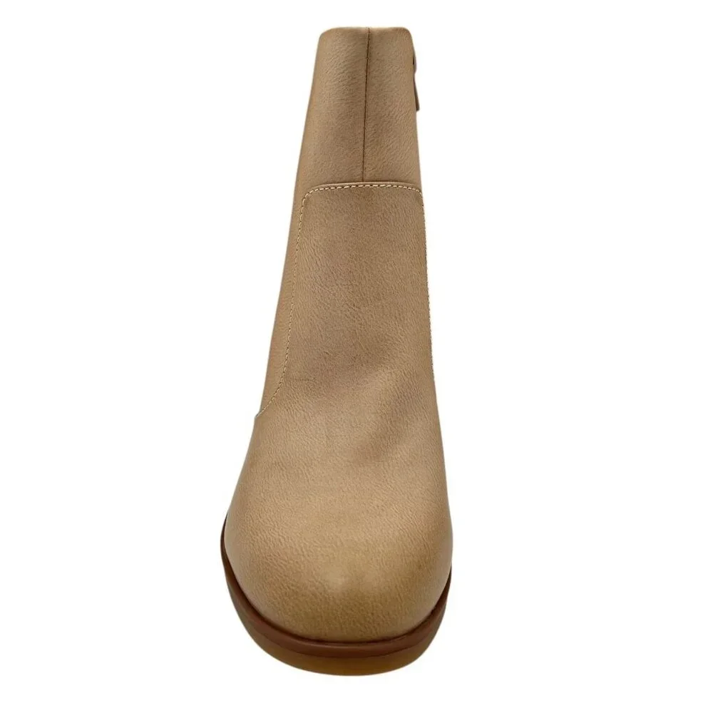 Korks Destiny Women’s Ankle Bootie Size 7.5-9‎ Cream- Beige- Tan Side Zip Boots